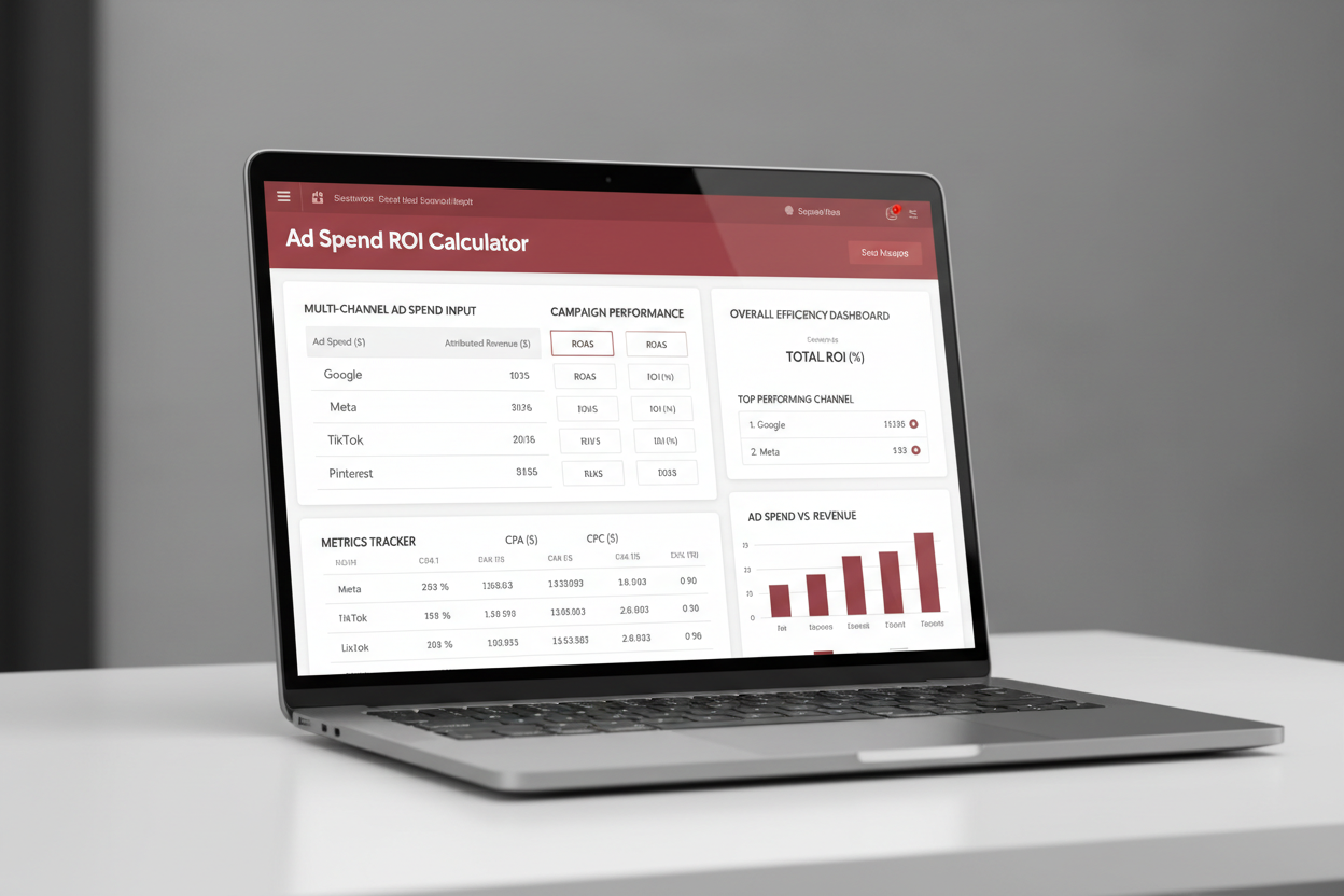 Ad Spend ROI Calculator - Laptop Mockup