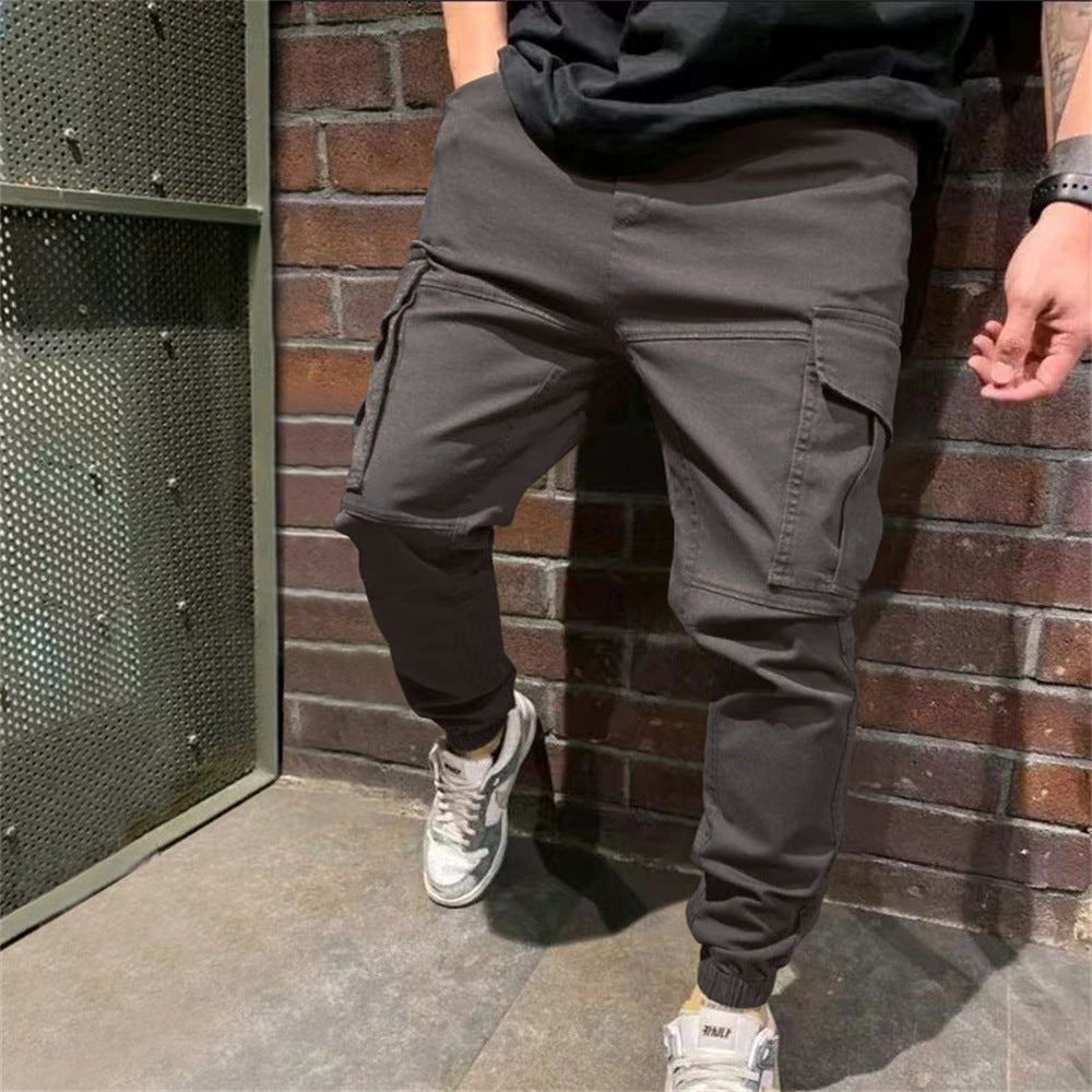 Men's Sports Pants with Pockets, Casual Cargo Trousers