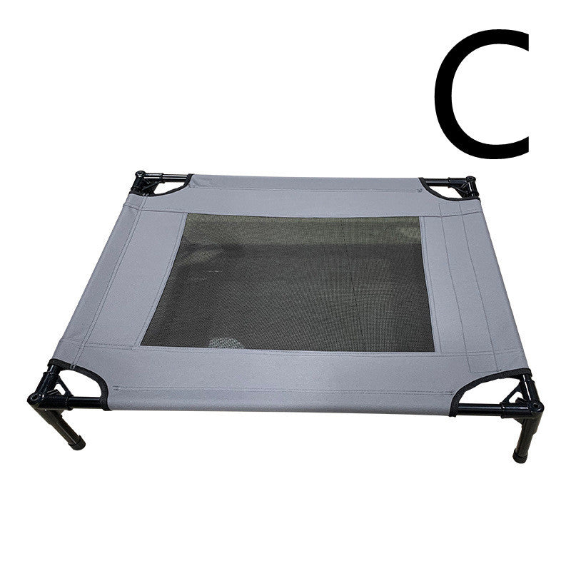 Premium Elevated Outdoor Pet Bed - Covered Camping Cot with UV Protection Canopy