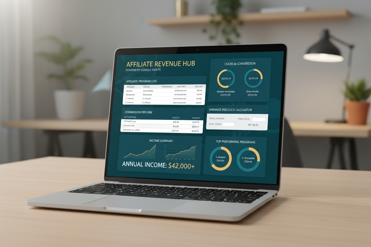 Affiliate Revenue Tracking Dashboard - Laptop Mockup