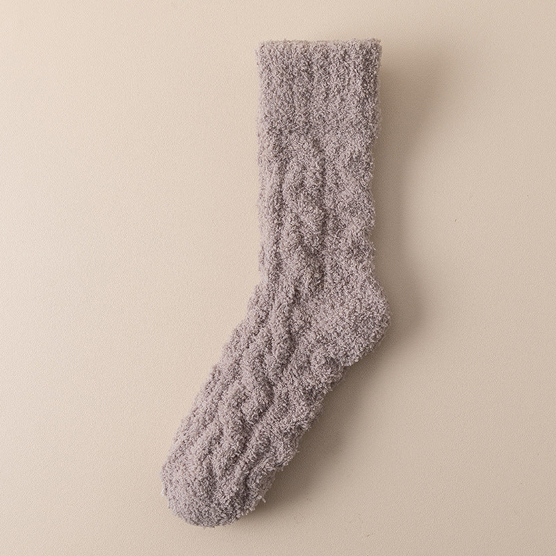Winter Warm Fuzzy Coral Fleece Socks – Thick Velvet Home Sleeping Floor Socks for Women & Men