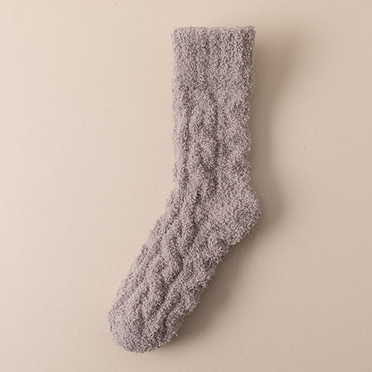 Winter Warm Fuzzy Coral Fleece Socks – Thick Velvet Home Sleeping Floor Socks for Women & Men