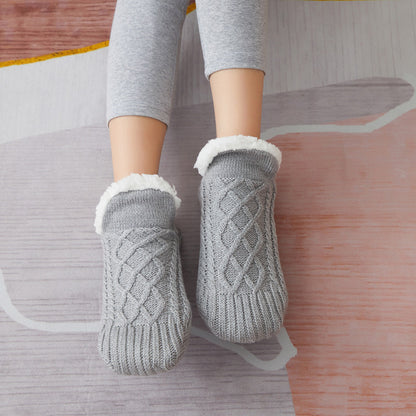 Winter Woolen Socks for Women – Thick, Warm Non-Slip Foot Warmers & Bedroom Slippers