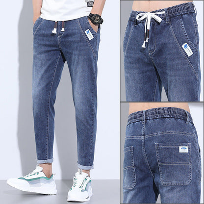 Men's Slim Fit Stretch Denim Trousers – Casual Thin Jeans for Everyday Wear
