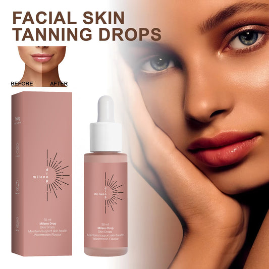 Premium Self-Tanning Serum Drops - Dark Bronzer with Anti-Aging Benefits for Face & Body | Safe for All Tanning