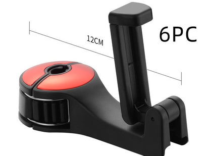 Premium Car Headrest Hook & Phone Holder - Multi-Function Seat Back Organizer with Secure Phone Mount