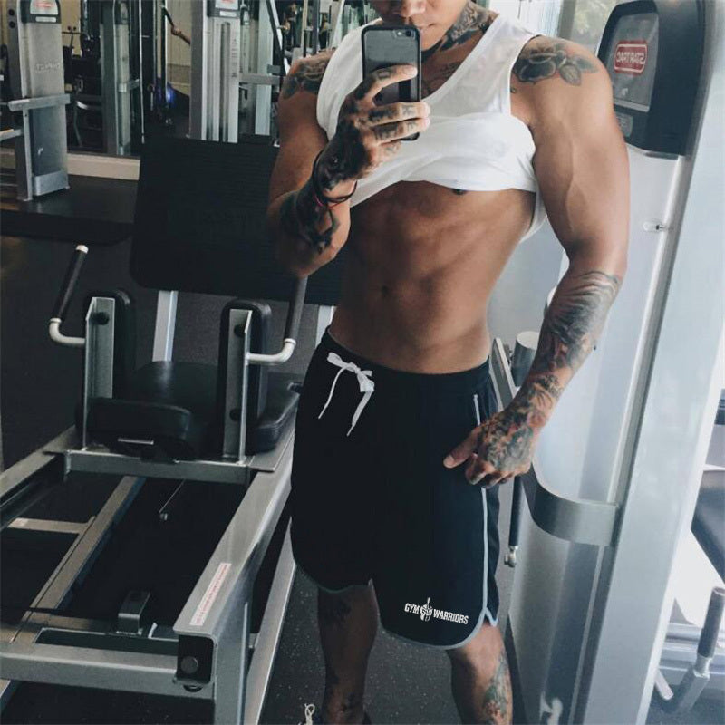Summer Brand Mesh Quick-Dry Fitness Shorts for Men – Knee-Length Gym Workout Shorts