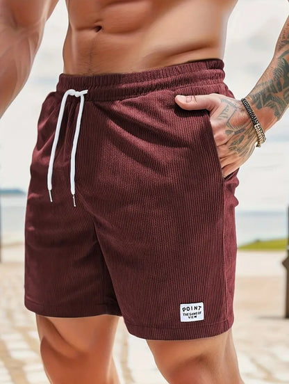 Summer Lace-up Drawstring Shorts for Men, Corduroy Sports Shorts, Casual Summer Pants
