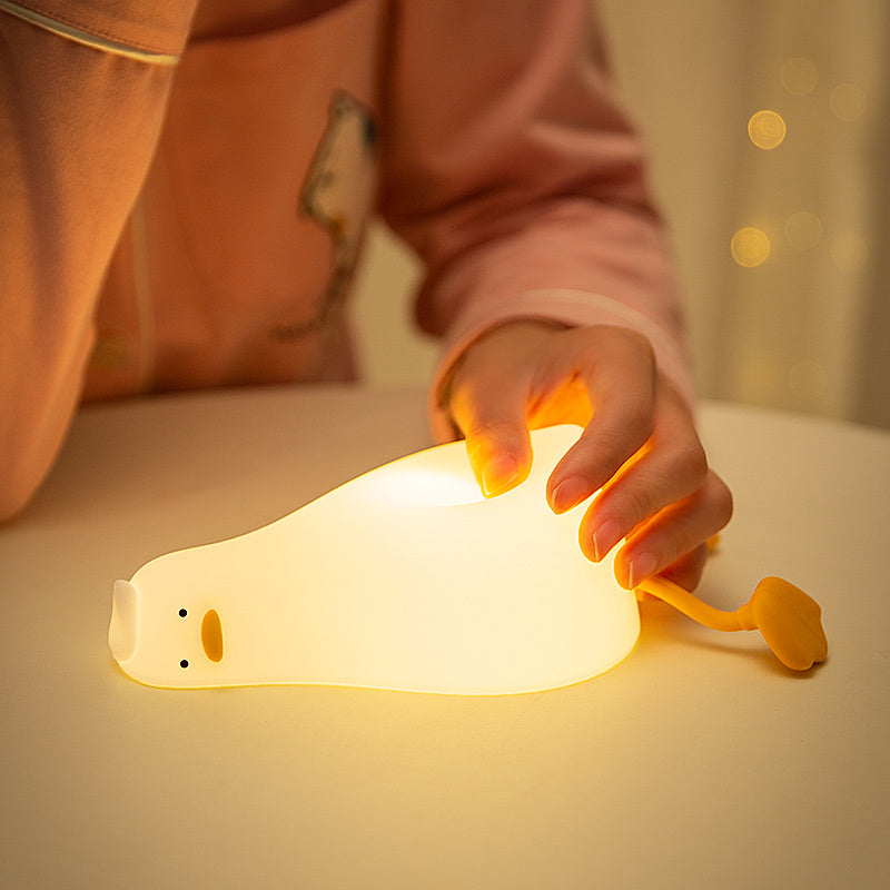 Premium Smart Duck Night Light - Silicone LED Bedside Lamp with Sleep Mode & Touch Control for Kids