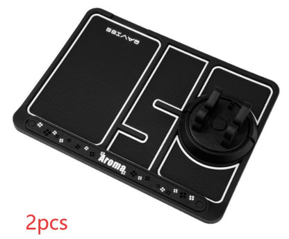 Premium 4-in-1 Car Dashboard Organizer - Non-Slip Phone Mount with Parking Card & Multi-Function Holder