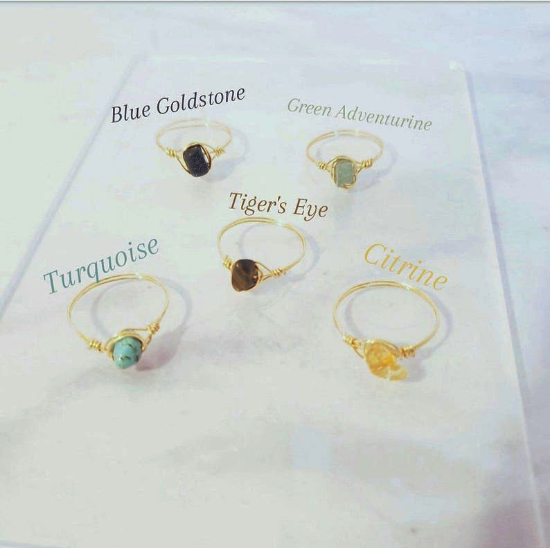 Unique Crystal Ring - Special Shaped Copper Wire