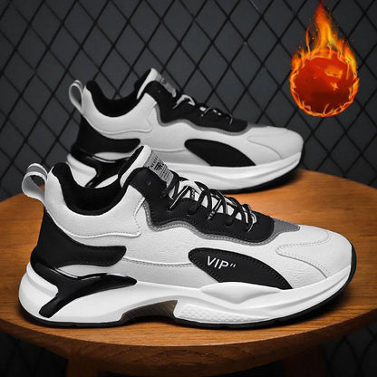 Stylish Black & White Sneakers for Men – Lightweight, Breathable Casual Outdoor Sports Shoes