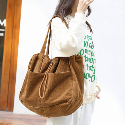 Trendy Women's Shoulder Bag – Multi-Pocket Drawstring Underarm Handbag for Casual Style