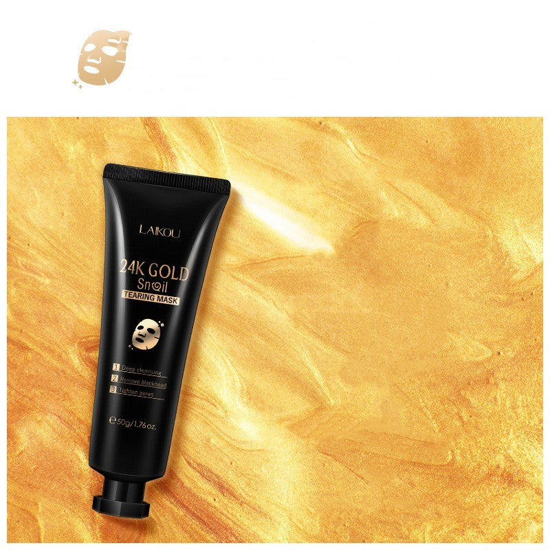 Luxurious Gold Foil Snail Tear-Off Mask - Premium Anti-Aging Treatment for Radiant, Youthful Skin | 50g