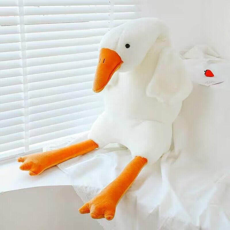 Cute Big White Geese Pillow – Soft Plush Toy, Adorable Stuffed Animal for Kids, Home Decor Cushion