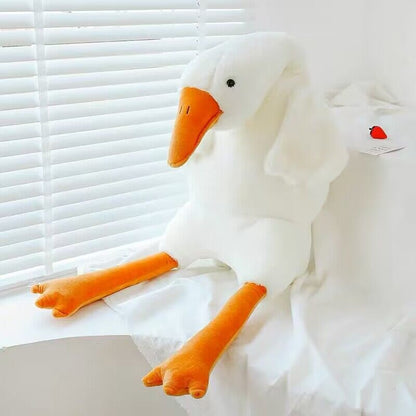 Cute Big White Geese Pillow – Soft Plush Toy, Adorable Stuffed Animal for Kids, Home Decor Cushion
