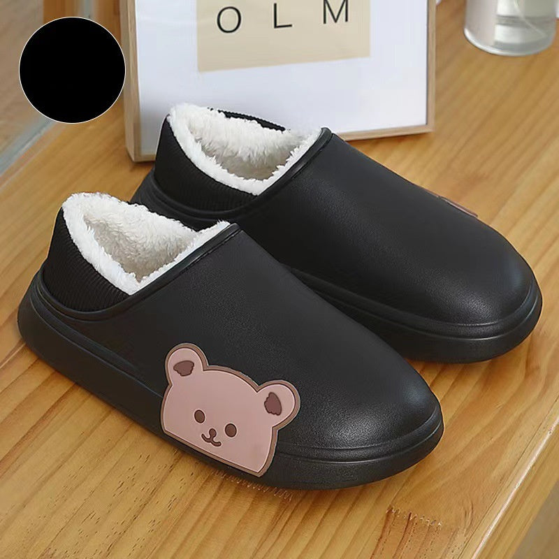 Bear Shaped Fluffy Winter Slippers for Women – Cozy Indoor House Shoes