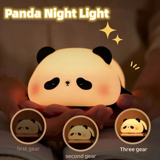 Premium Panda Night Light - Smart Rechargeable Sleep Companion with Timer for Kids' Bedrooms