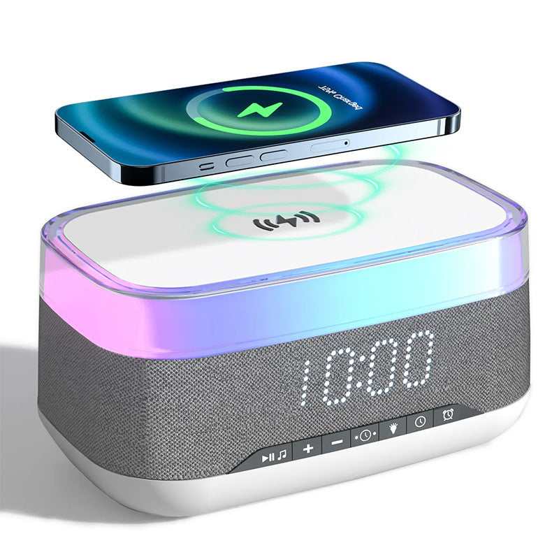 Premium Smart Alarm Clock - 4-in-1 Bedside Station with Bluetooth Speaker, Wireless Charging & Night Light