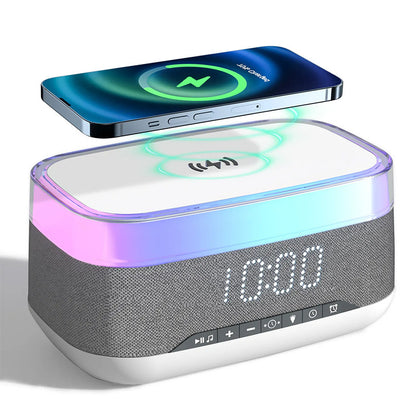 Premium Smart Alarm Clock - 4-in-1 Bedside Station with Bluetooth Speaker, Wireless Charging & Night Light
