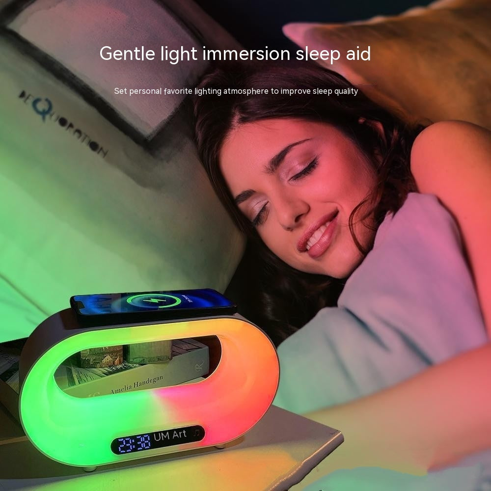 Premium Smart 3-in-1 Bedside Station - LED Night Light, Wireless Charger & Alarm Clock | Transform Your Nightstand