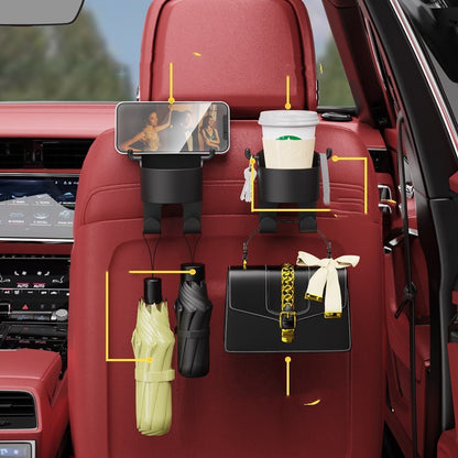 Premium Car Seat Back Hook - Multi-Purpose Vehicle Organizer & Cup Holder for Maximum Convenience