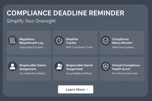 Compliance Deadline Reminder Sheet - Feature Card