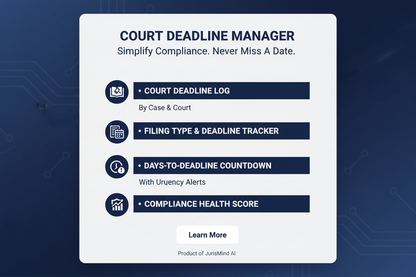 Court Deadline Management Dashboard - Feature Card