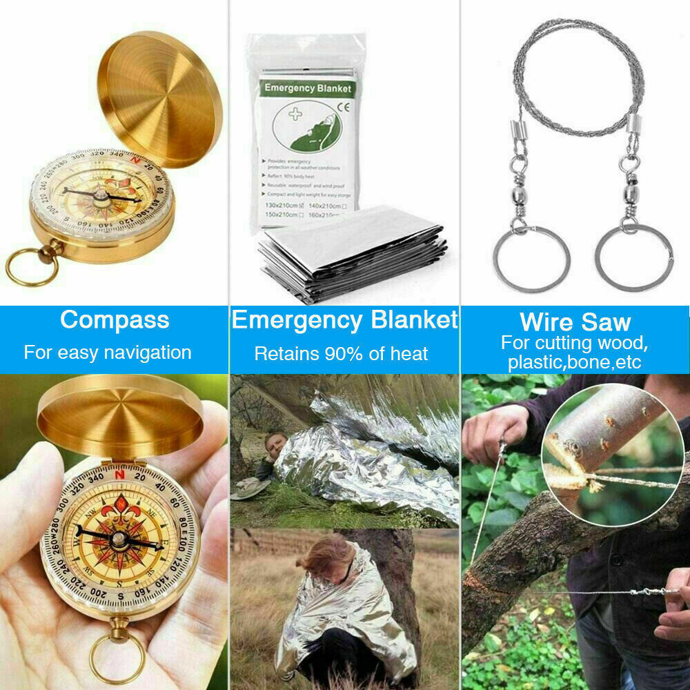 14-in-1 Outdoor Emergency Survival Kit – Compact Tactical Gear Case for Camping, Hiking & Emergency Preparedness