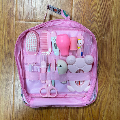 Newborn Baby Care Kit – Complete Grooming Set with Nose Cleaner, Nail Clipper, Earpick, Toothbrush, Hair Brush, and Scissors