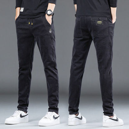 Men's Slim Fit Stretch Denim Trousers – Casual Thin Jeans for Everyday Wear