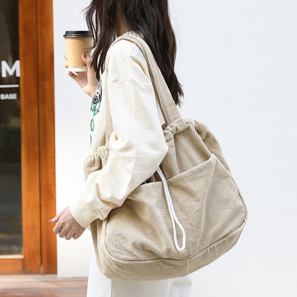 Trendy Women's Shoulder Bag – Multi-Pocket Drawstring Underarm Handbag for Casual Style