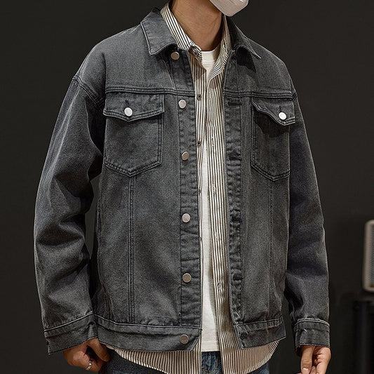 Men's Denim Jacket Coat, Stylish Casual Outerwear for Men, Classic Blue Denim Jacket