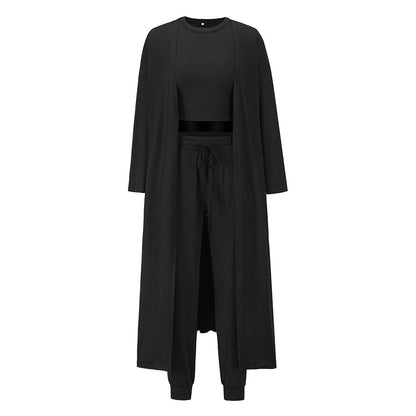 Women's Knitted Slim-Fit Sports Suit – Stylish Temperament Vest and Trousers Set for Activewear