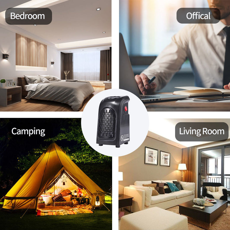 Compact PTC Ceramic Space Heater - Portable Electric Room Warmer with Timer & Adjustable Temperature