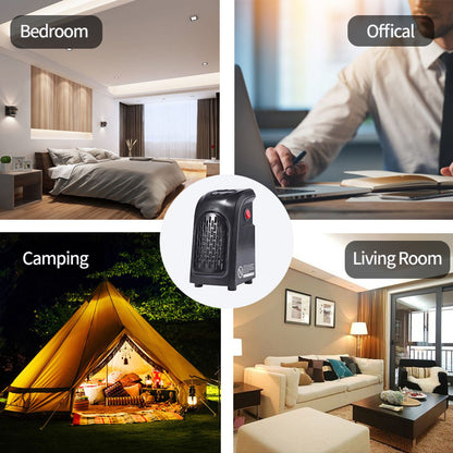 Compact PTC Ceramic Space Heater - Portable Electric Room Warmer with Timer & Adjustable Temperature