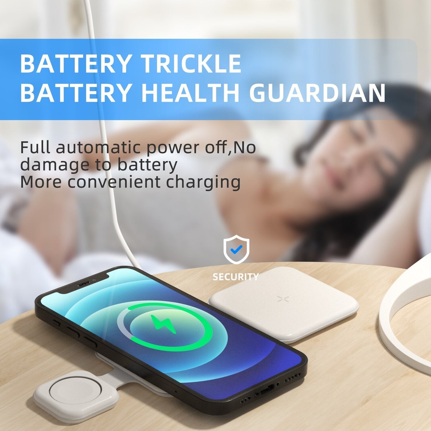 3-in-1 Magnetic Foldable Wireless Charging Station – Multi-Device Cell Phone Charger for Phones, Air Pods & Smartwatches