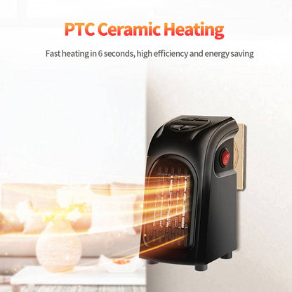 Compact PTC Ceramic Space Heater - Portable Electric Room Warmer with Timer & Adjustable Temperature
