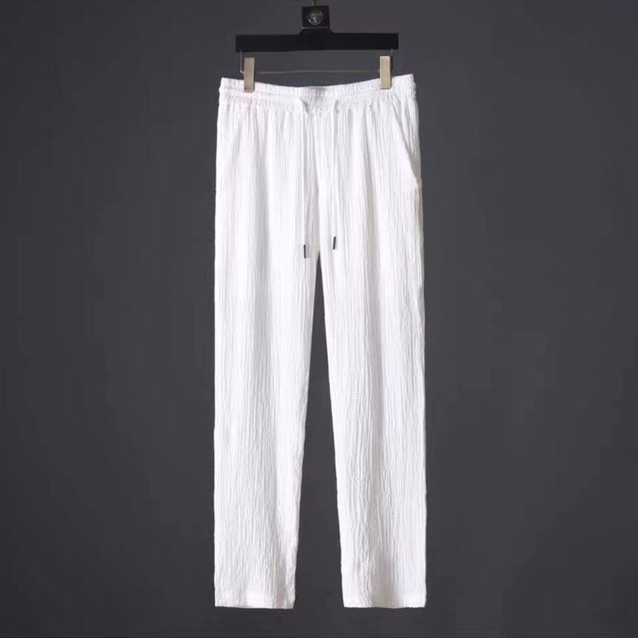 Summer Leisure Suit for Men - Loose Short Sleeve Top & Drawstring Trousers Fashionable Casual Outfit