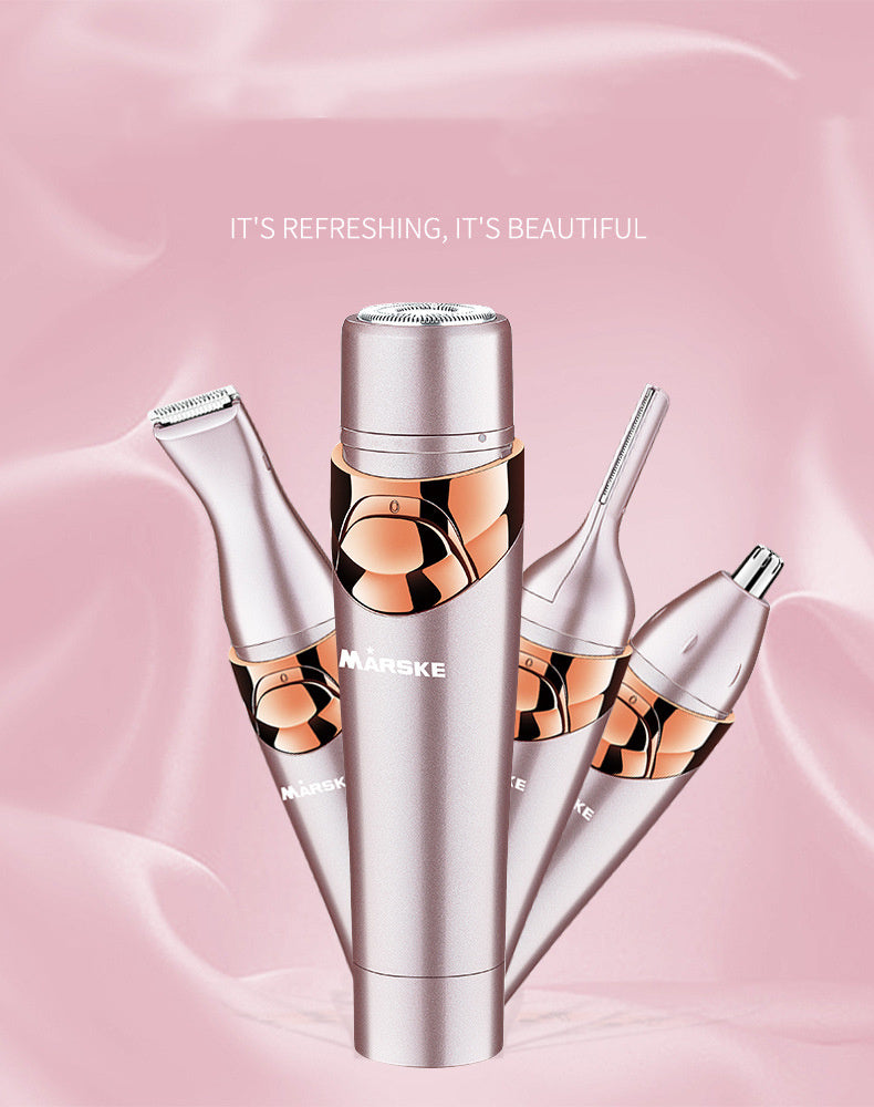 Professional 4-in-1 Electric Hair Remover – Complete Women's Grooming System for Face, Body & Precision Areas