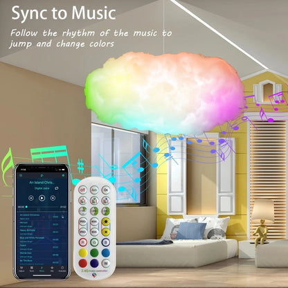 Premium Smart Cloud Light - 3D RGBIC Music Sync with App Control | Transform Any Room Into a Sky