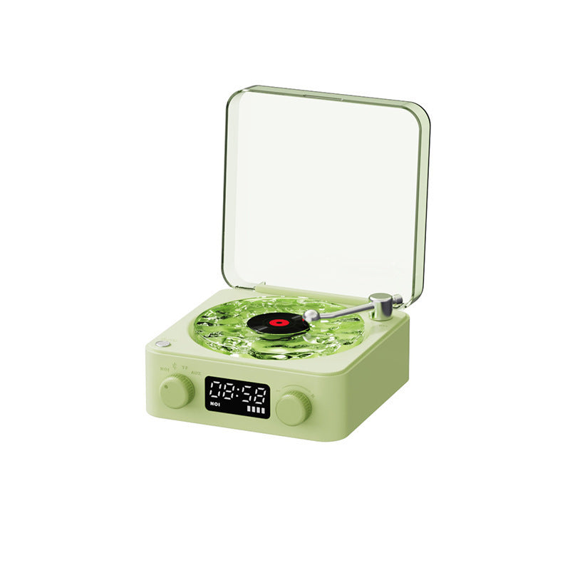 Premium Retro Turntable Bluetooth Speaker - Vintage Record Player Design with RGB Projection & Hi-Fi Stereo Sound