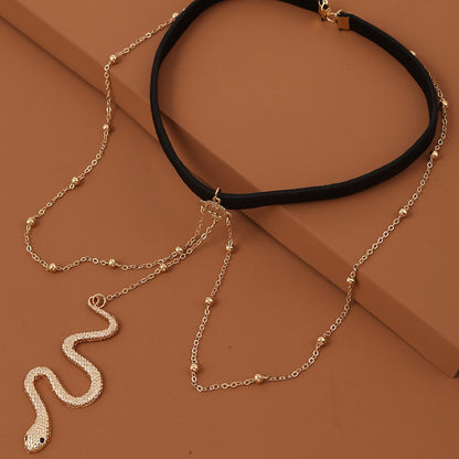 Bohemian Gold Color Metal Beaded Thigh Chain for Women – Big Snake Pendants Leg Chain, Beach Style Body Jewelry Gift