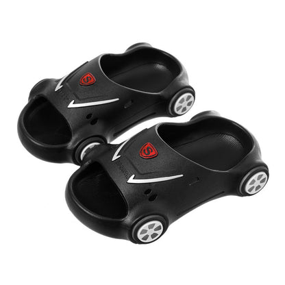 Kids Glowing Slippers – Cartoon Car Sandals with Anti-Slip Sole, Luminous Summer Beach Shoes for Boys & Girls