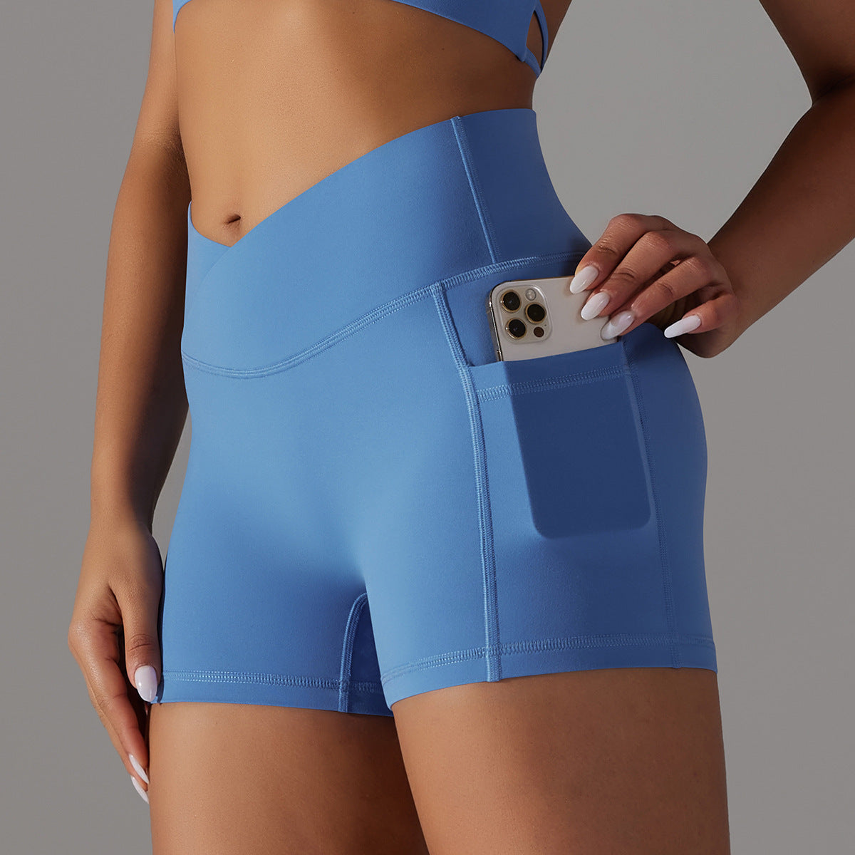 Women's Yoga Shorts with Phone Pocket – Fitness Sports Pants for Comfortable Workouts & Activewear
