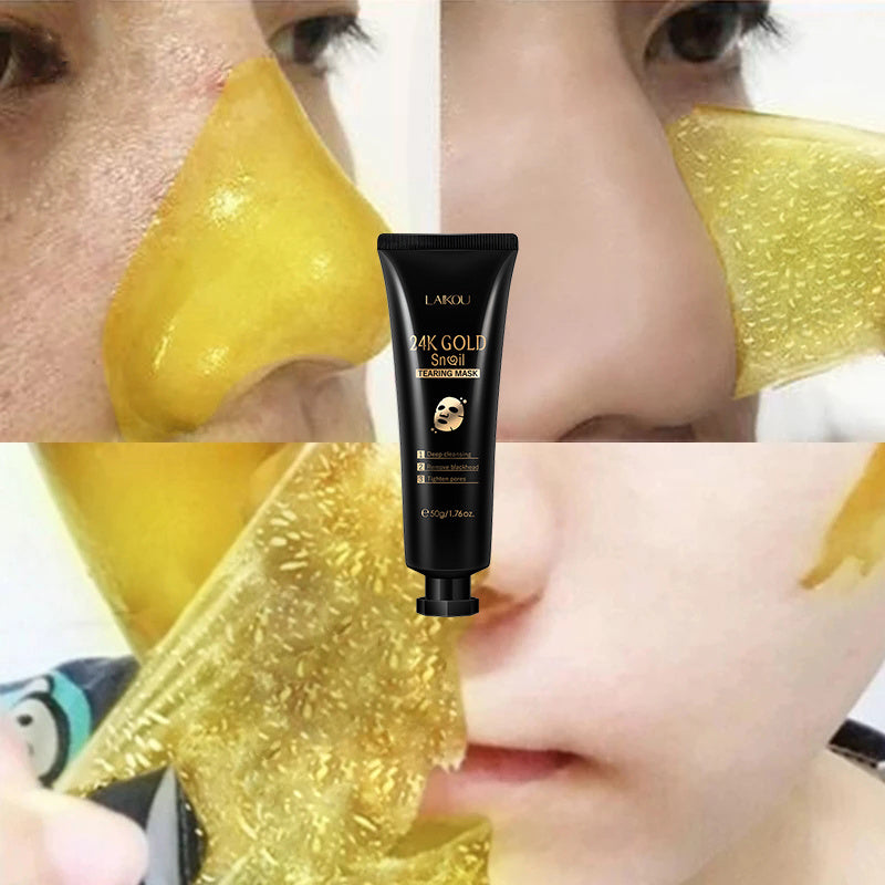 Luxurious Gold Foil Snail Tear-Off Mask - Premium Anti-Aging Treatment for Radiant, Youthful Skin | 50g