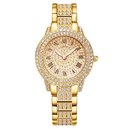 Women's Diamond Fashion Roman Quartz Watch Five-piece Set – Elegant Luxury Wristwatch Collection for Women