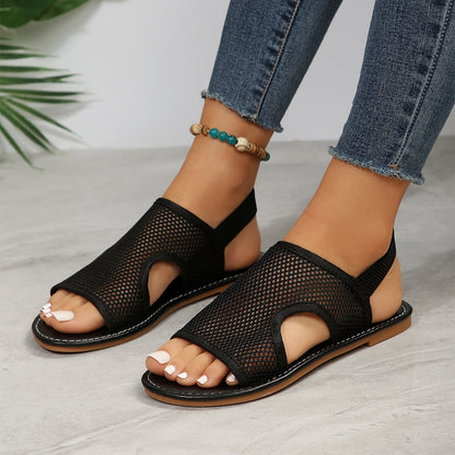Unisex Mesh Sandals – Summer Casual Breathable Flat Beach Shoes for Women & Men