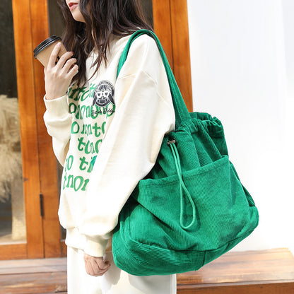 Trendy Women's Shoulder Bag – Multi-Pocket Drawstring Underarm Handbag for Casual Style