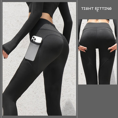 High Waist Seamless Gym Leggings for Women – Push Up Yoga Pants with Pockets